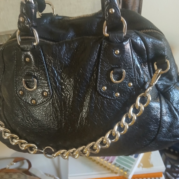 Prada Black Leather Shoulder Bag with Silver Accents - Picture 2 of 4